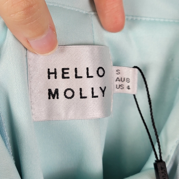 Hello Molly sky blue flowy fountains cut out front open back mini dress - Picture 12 of 15